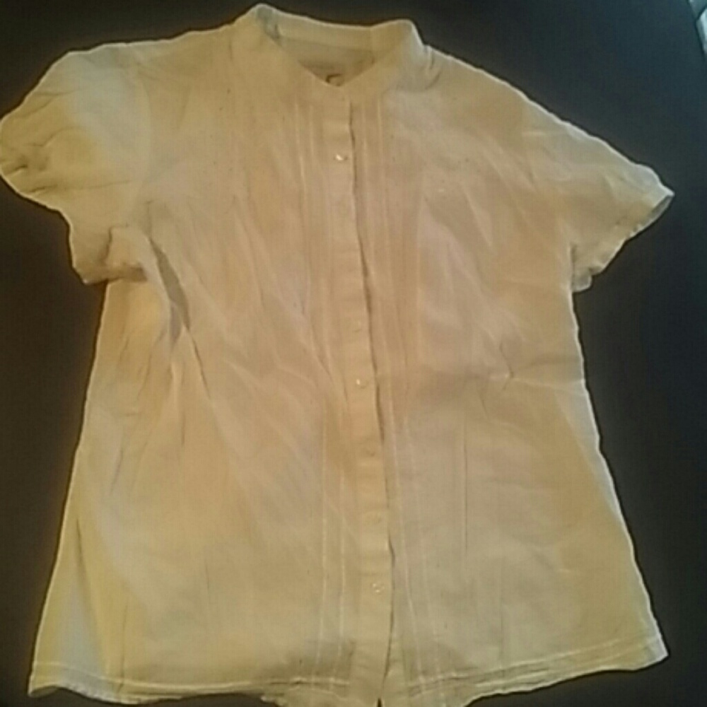 White button-down blouse